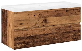 3328927 vidaXL Dulap chiuvetă cu chiuvetă încorporată lemn vechi 101x39,5x49cm