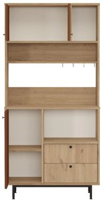 Dulap cu rafturi Rebutia 4 (Stejar + Cărămiziu) . 1102507