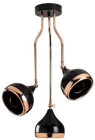 Lustră pe tijă YILDO, 3xE27/40W/230V, negru/cupru