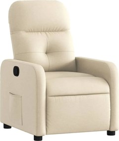 vidaXL Fotoliu rabatabil, crem, material textil