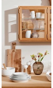 Râșniță pentru condimente din lemn de stejar cu detalii din porțelan alb Kähler Design Hammershoi, înălțime 17,5 cm