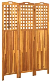 311878 vidaXL Paravan de cameră cu 3 panouri, 121x2x170 cm, lemn masiv acacia