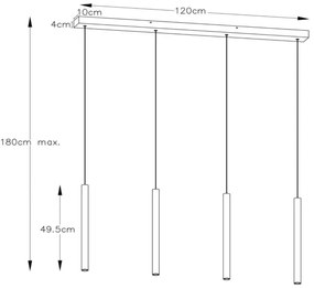 Lustră dimabilă pe cablu Lucide 74403/04/30 LORENZ 4×LED/4W/230V neagră