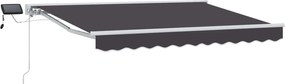 vidaXL Cadru manual de marchiză cu LED-uri Antracit 3,5 x 2,5 m