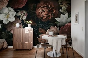 Tapet Bloomy Bouquet, Black, Rebel Walls