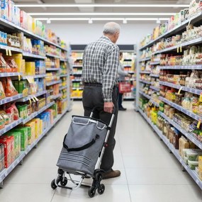 Cărucior de cumpărături pliabil 2in1 cu sac termic de 30 l
