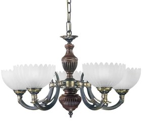 Candelabru 5 brate design italian din alama cu lemn 3610