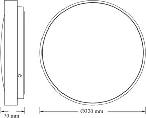 Osram - Corp de iluminat LED de tavan CEILING LUXO, 18 W, 230 V, Ø 32 cm, negru