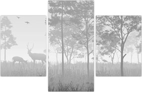 Tablou - Pajiște cu cerbi (90x60 cm)