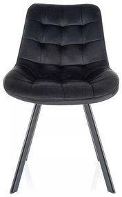 Scaun de bucătărie Albons Velvet, negru