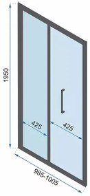 Cabina de dus patrata cu usa pliabila Rea Rapid Fold 100x100 negru