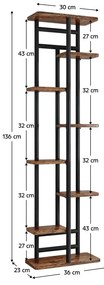 Suport flori Laban 4 (lemn închis + negru) . 1116385