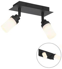 Spotlight modern pentru baie negru cu 2 lumini IP44 - Japie