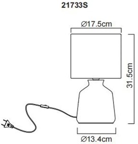 Lampa de masa ceramica neagra RELA