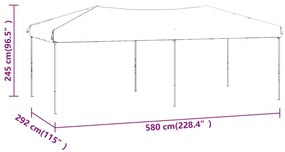 Cort pliabil pentru petrecere pereti laterali, gri taupe, 3x6 m Gri taupe, 3 x 6 m