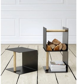 Cutie de depozitare neagră din metal și din piele ecologică decorativă 32x38x31 cm Bull – LIND DNA