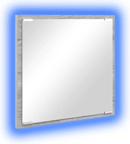 vidaXL Oglindă de baie cu LED Pe perete Gri Sonoma 40 x 37 x 8.5 cm