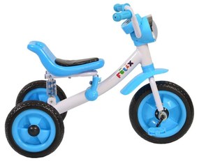 Tricicleta cu pedale NOVOKIDS™ Felix Trike ,Cu melodii si lumini, Max 20 kg, Suspensie spate, Roti din cauciuc EVA, Cadru metalic, Albastru