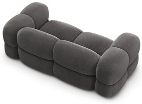 Canapea gri cu tapițerie din catifea 210 cm Loretto – Cosmopolitan Design