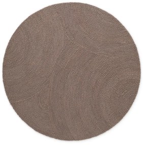 Covor taupe țesut manual rotund din lână ø 120 cm Eleni Taupe – Hanse Home