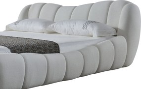 Pat dormitor dumonde, tapitat alb Royal 180x200 cm