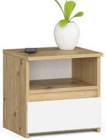 Noptieră Crispian (stejar artisan + alb). 1070934