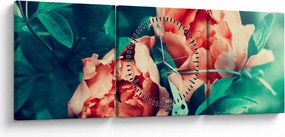 Tablou - Flori de primăvară (cu ceas) (90x30 cm)