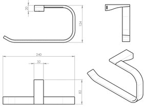 GEDY 5770 Suport deschis pentru prosoape Glamour,argintiu