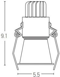 Spot LED incastrabil Trimless negru 6W 3000K