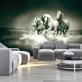 Fototapet - Unicorni galopînd pe apă (254x184 cm), în 8 de alte dimensiuni noi