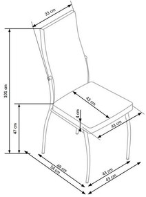 Scaun de bucaterie Emile, gri/argintiu