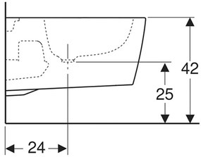 Bideu suspendat dreptunghiular alb Geberit, One