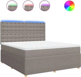 vidaXL Pat continental cu saltea, gri taupe, 180x200 cm, textil