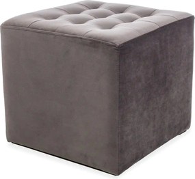 Taburet LORI, stofa catifelata gri - Bluvel 14, 39x39x34 cm