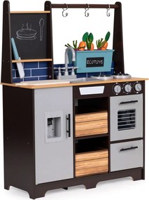 Bucătărie din lemn pentru copii cu grădină de legume și accesorii