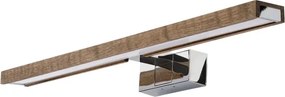 Brilagi - LED Iluminare pentru oglindă de baie WOODY MIRROR 3în1 LED/12W/230V IP44 crom/stejar-nuc