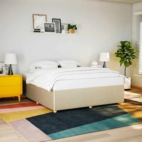 vidaXL Cadru de pat fără saltea, crem, 180x200 cm, textil
