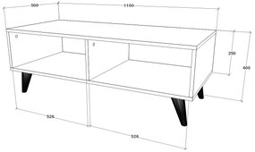 Masuta Cafea Melo, Negru, 110 x 50 x 40 cm