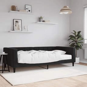 3196678 vidaXL Pat de zi cu saltea, negru, 100x200 cm, catifea