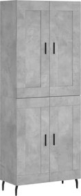 vidaXL Dulap înalt, gri beton, 69,5x34x180, lemn compozit