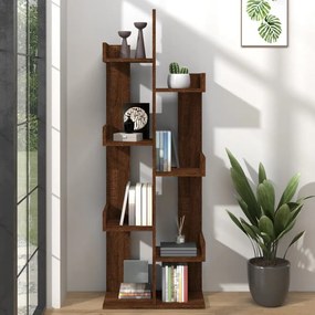 816007 vidaXL Bibliotecă, stejar maro, 48x25,5x140 cm, lemn prelucrat