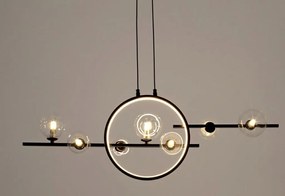 Lustra moderna cu 7 de surse de lumina si LED LINEA TWIN 90