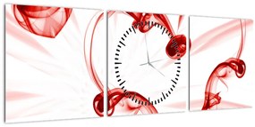 Tablou cu inima din fum (cu ceas) (90x30 cm)