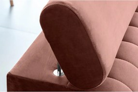 Canapea roz extensibilă cu tapițerie din catifea 261 cm Laurence – ELTAP