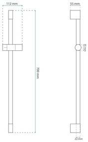 REA-P6500 - Suport pentru para de duș, 70 cm, auriu periat