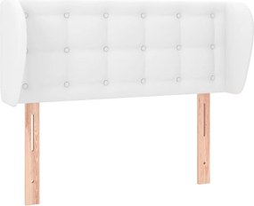 vidaXL Tăblie de pat cu aripioare alb 93x23x78/88 cm piele ecologică