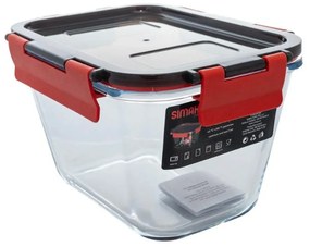 Caserola din sticla termorezistenta yena 1,35L SIMAX CLICK 7636 L, rectangular, cu capac plastic