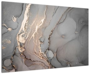 Tablou - Marmură gri-auriu (90x60 cm)
