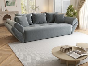 Canapea extensibilă dumonde cu ladă de depozitare si sezut confortabil din spuma high-density, Berlin Zoom Grey 250x100 cm