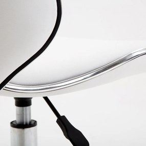 HOMCOM Taburet cu roți, taburet de lucru cu înălțime reglabilă 44-56 cm și spătar, pivotant 360°, alb | Aosom Romania